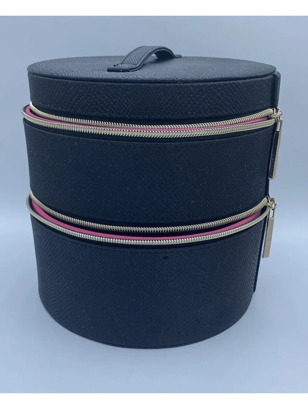 Lancome Black Round Two Tiered Make Up Cosmetic Organizer